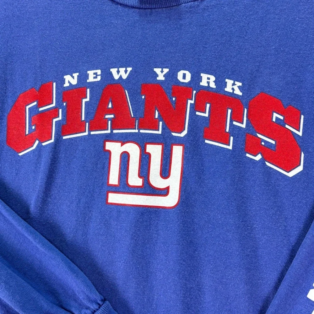 NFL Team Apparel Men's New York Giants Blue Long Sleeve Shirt The G-Men Sz M‎